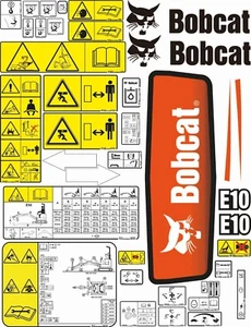 Bobcat E10 Stickers Decals Full Set - Picture 1 of 8