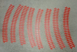 Vintage Spur 0 O Tri-ang / Novo Big Big Train gebogenes Gleis x8 Herstellung Kreis - Bild 1 von 1