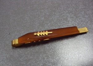 Vintage Amber Clip Tie Jewelry Baltic Kaliningrad Men Metal Gilt Rare Old 20th