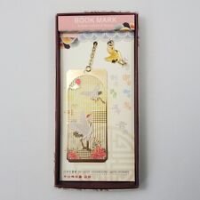 Metal Bookmark Red Crowned Crane Gold Plating Korean Traditional Souvenir Gift