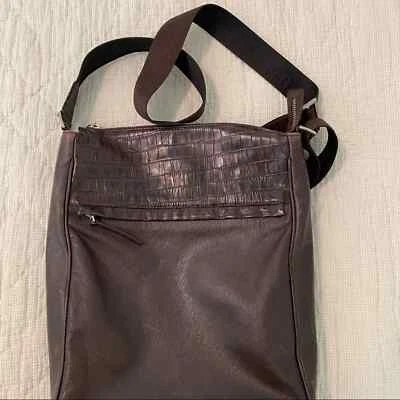 Bolsa carteiro marrom couro genuíno botas e bolsas - Imagem 1 de 4