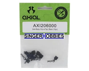 Axial AXI206000 3mm Body Clip w/Tab, Black (10pc) SCX24 HH - Picture 1 of 2