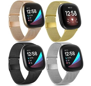 Cinturino Orologio Cinturino in Metallo Acciaio Inox Fitbit Versa 3/Fitbit Sense - Foto 1 di 23
