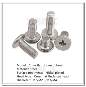 M2 M2.5 M3 M4 Plateado Phillips Cabeza Plana Pequeño Tornillo Electrónico para Portátil - Imagen 1 de 4