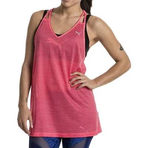 Puma Mesh It Up Womens Training Layer Vest Pink Workout Fitness Tank Top Ladies - Picture 1 of 3