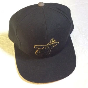Miami Heat NBA Hat Mitchell & Ness Black Baseball Cap 7 3/8 Mens Basketball Logo - Picture 1 of 14
