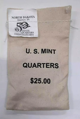 2006 P - North Dakota State Quarter Original Mint Sewn Bag in Unopened Box QP3 - Image 1 of 2