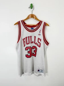 Camiseta deportiva de baloncesto Scottie Pippen #33 Chicago Bulls blanca vintage chamion talla 44 - Imagen 1 de 6