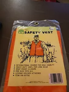 Vintage Vinyl Safety Vest Blaze Orange One Size # 96-03750 - Picture 1 of 6
