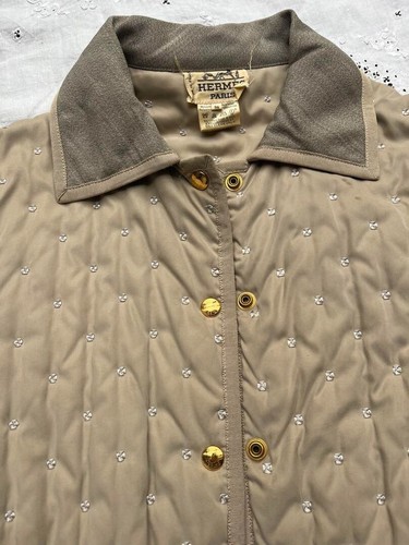 HERMÈS HERMES Cappotto Paddock Epoca Giacca Trapuntata Beige Taglia 38