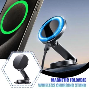15W Foldable Wireless Charger Stand Magnetic Car Phone Mount Holder' - Zdjęcie 1 z 10
