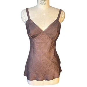 Chan Luu 100 % Seide langes braunes Trägertop Größe Small - Bild 1 von 8
