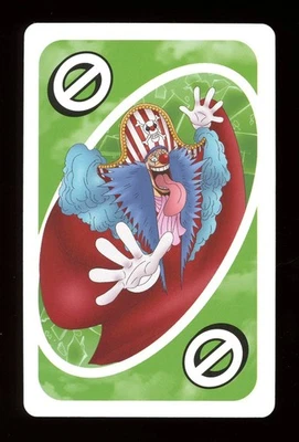 Buggy The Star Clown GREEN Skip ONE PIECE Mattel Original Japanese UNO Card NM - Image 1 of 2
