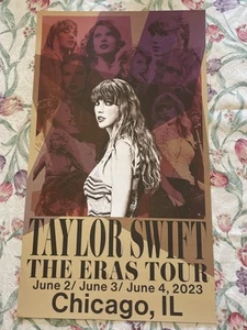 Póster oficial del concierto de Taylor Swift gira Chicago, IL Eras junio 2023 14x24" - Imagen 1 de 5
