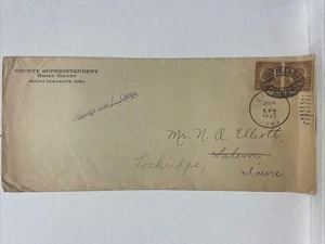 Henry County Superintendent Mt. Pleasant, Iowa Vtg Oversized Mail Cover (1923) - Picture 1 of 2