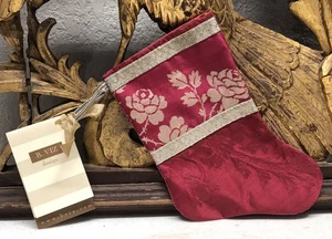 MINI BAS fait main issu de textiles anciens byB-VIZ bordeaux avec argent L78 - Photo 1/16