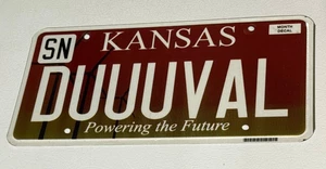 DUUUVAL (Jacksonville Jaguars) - Kansas Personalized License Plate - 12" x 6" - Picture 1 of 1