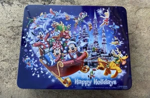 Lata de galletas Felices Fiestas Parques Disney - Caja coleccionable de varios personajes - Imagen 1 de 7