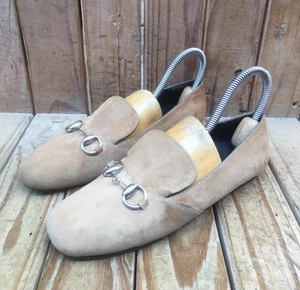 GUCCI 370229 Camelia Horsebit brown suede leather Loafers EUR 36 US 6 UK 3 - Picture 1 of 21