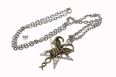 Alchemy Gothic Star of Ophiuchus Necklace P272 Goth 2000s Pentagram Pewter Foto 1 de 4
