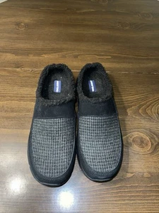 Lands' End All Weather Suede and Faux Fur Clogs Black & Gray Size: 10B - Picture 1 of 8