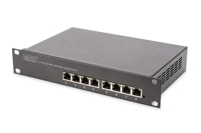 DIGITUS Gigabit Ethernet Network Switch - 10 inch - 8 ports - Unmanaged - Backpl - Image 1 of 4