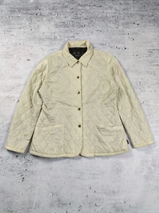 VINTAGE BARBOUR QUILTED JACKET ECRU s. XL - Picture 1 of 9