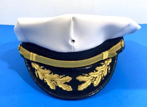 NEW KEYSTONE 8 POINT CAP CLASS A HAT WHITE W/ OAK LEAVES & GOLD STRAP 7 1/2 - Picture 1 of 4