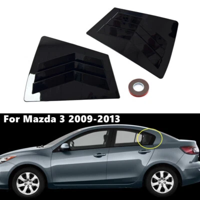 2 PIEZAS Para Mazda 3 2009-2013 ABS Negro Brillante Ventana Trasera Persiana Cubierta Tapicería Foto 1 de 4