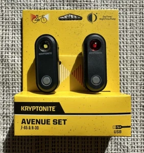 Kryptonite Avenue Set F-70 R-35 Dual Bike Light Pair USB Rechargeable Black NEW - Picture 1 of 1