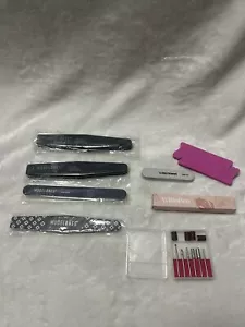 Six nail files 4 large 2 mini cuticle oil foam toe separator nail drill Bit Set - Picture 1 of 6