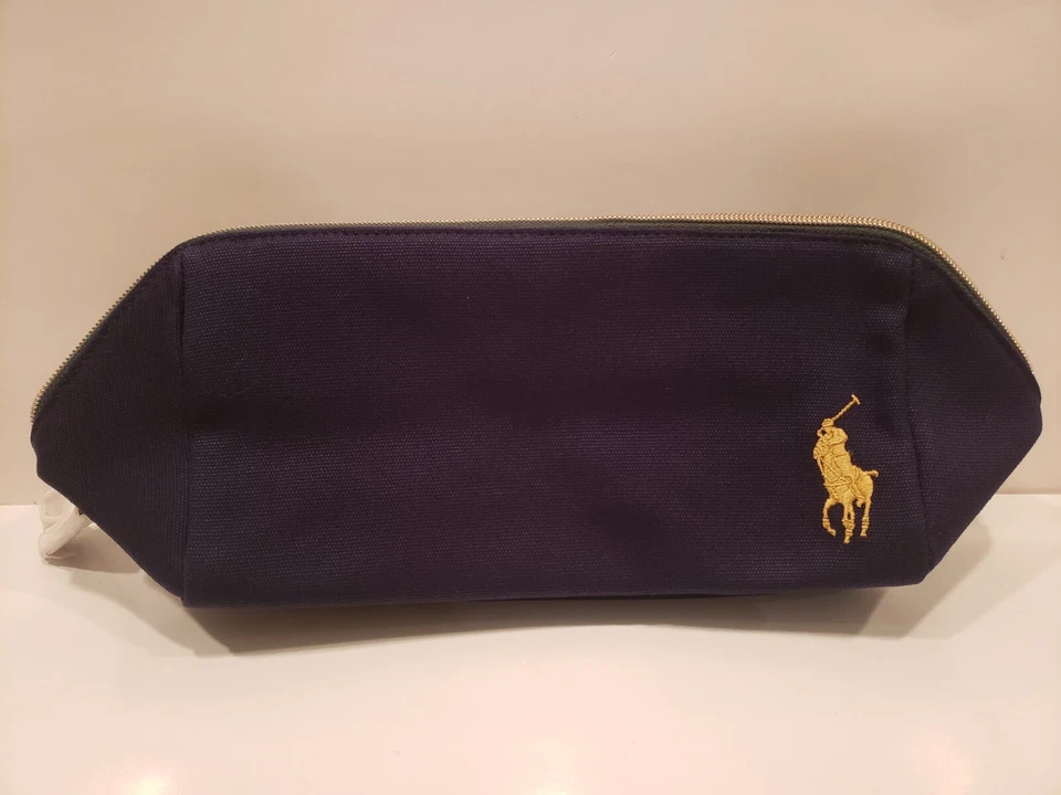 Ralph Lauren ~ Blue Toiletry Bag w/ Gold Trim ~ NWOB - Image 1 of 1