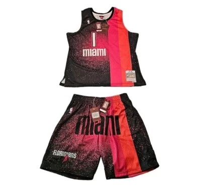 Chris Bosh Miami Heat Jersey & Shorts Set 2011 Mitchell & Ness Airbrush Size XL - Image 1 of 4