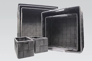 Black Sorbus 7 Piece Set for Closet & Shelves - Woven Basket Organizer Bins NEW! - Picture 1 of 12