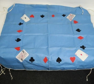 VTG Table Cloth Cover Bridge Poker Playing Card Design Light Blue Color 32 x 32 - Picture 1 of 9