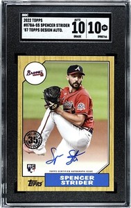 2022 Topps Spencer Strider ‘87 Topps Rookie Auto #87BA-SS Braves Gem Mint 10