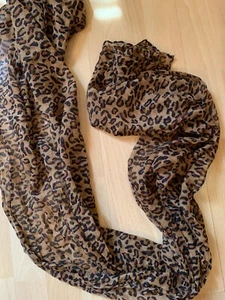 Großer langer seidiger Schal im LEOPARDENLOOK , L : 180 cm , B : 50 cm - Bild 1 von 7