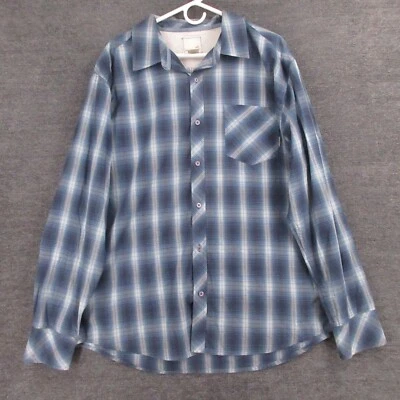 Horny Toad Shirt Mens XL Blue Plaid Button Up Long Sleeve Organic Cotton Poly - Image 1 of 4