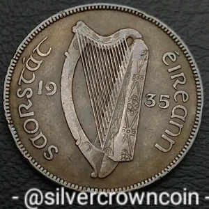 Ireland Eire 1 Penny 1935. KM#3. One Cent coin. Hen with Chicks. Bird. Harp. - Picture 1 of 7