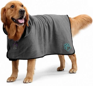 Kajiewo Dog Drying Coat - Dog Bathrobe Towel - Microfibre Material Fast Dryin... - Picture 1 of 7