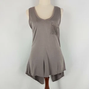 Billabong Womens Size 10 Grey Pocket Feature Drawstring Back Top - Picture 1 of 10