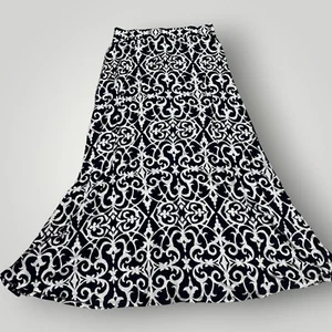 Maxi gonna donna Cato A-Line - taglia media - stampa blu navy e bianca - nuova con etichetta - Foto 1 di 9