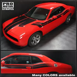Decals for Dodge Challenger 2008-2023 Hood and Side Dual Stripes (Choose Color) - Picture 1 of 2