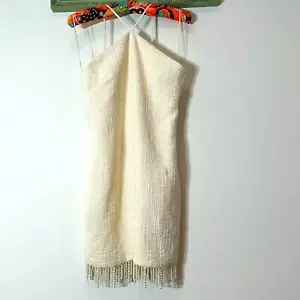 Jason Wu ivory tweed pearl fringe off white dress women’s size small nwot - Picture 1 of 10