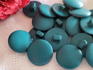 Lot 24 boutons bleu canard sur pied mercerie couture lisse 1,5 cm ref 4905 - Picture 1 of 1
