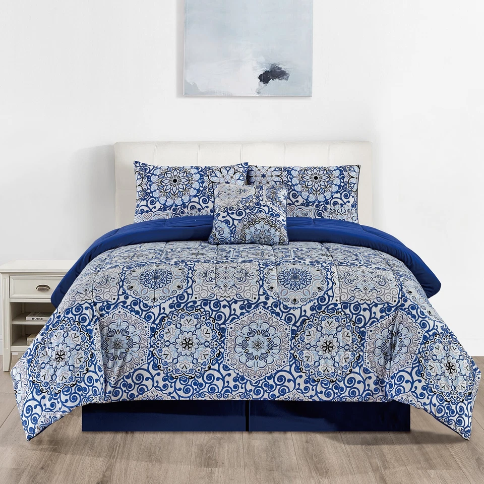 Down Alternative Comforter Set 5 PCS All Season Reversible Comforter Bedding Set - Image 1 of 4