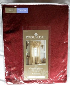 Royal Velvet Hilton Magestic Red Rod-Pocket Sheer Waterfall Valance 58"x38" - Picture 1 of 4
