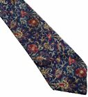 👔 Cravate col cravate en soie italienne marine florale fabriquée aux États-Unis 57" 3,5"