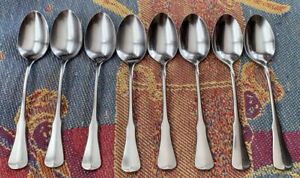 8 Oneida Community Stainless Patrick Henry Teaspoons 6" Spoons Very Nice Shape!