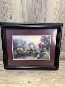 Thomas Kinkade Lamplight Manor August 2002 Calendar Print Framed 16.5” x 13.5” - Picture 1 of 7